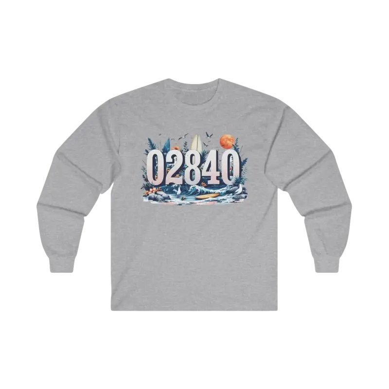 Gray long-sleeved Coastal Vibes Unisex Tee ideal for outdoor enthusiasts