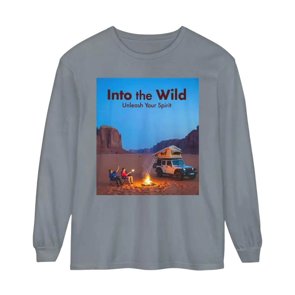 Gray long-sleeved Adventure Long Sleeve Shirt for outdoor activities and casual wear