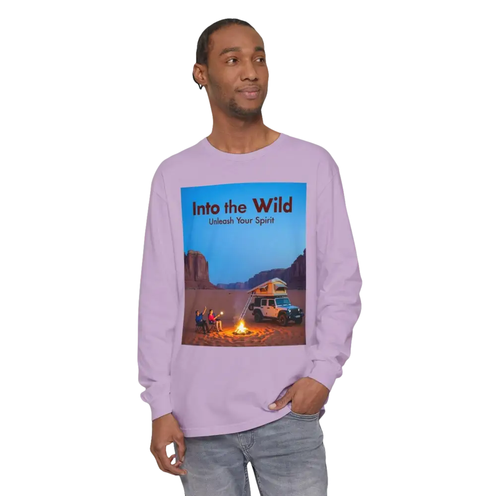Lavender long-sleeved Adventure Shirt for stylish outdoor activities