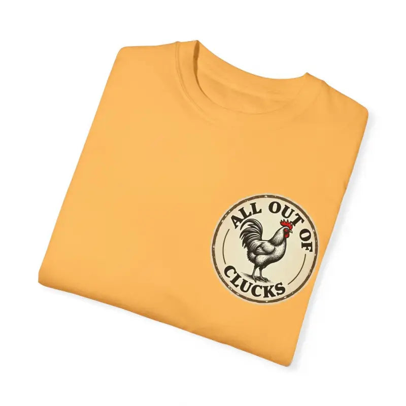 Folded yellow t-shirt from the All Out of Clucks Mens Casual T-shirt Collection