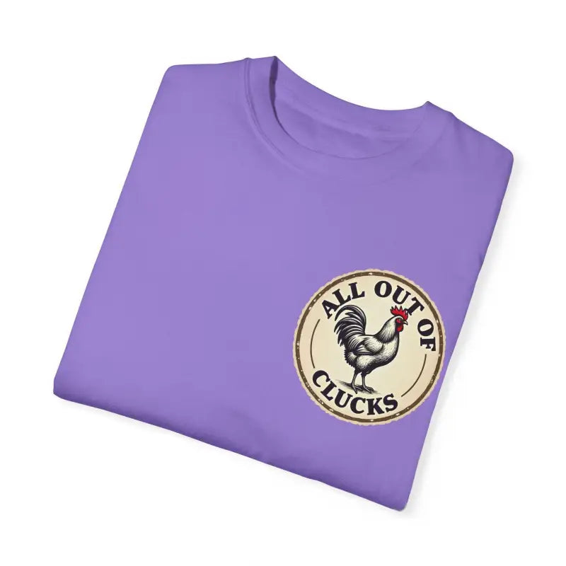 Folded lavender t-shirt from All Out of Clucks Men’s Casual T-shirt Collection