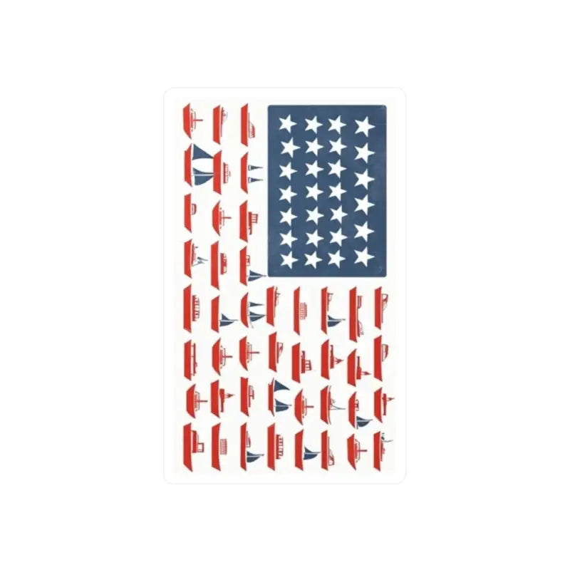 American Flag Sailboat Stripes Decal featuring sailboats with the American flag design