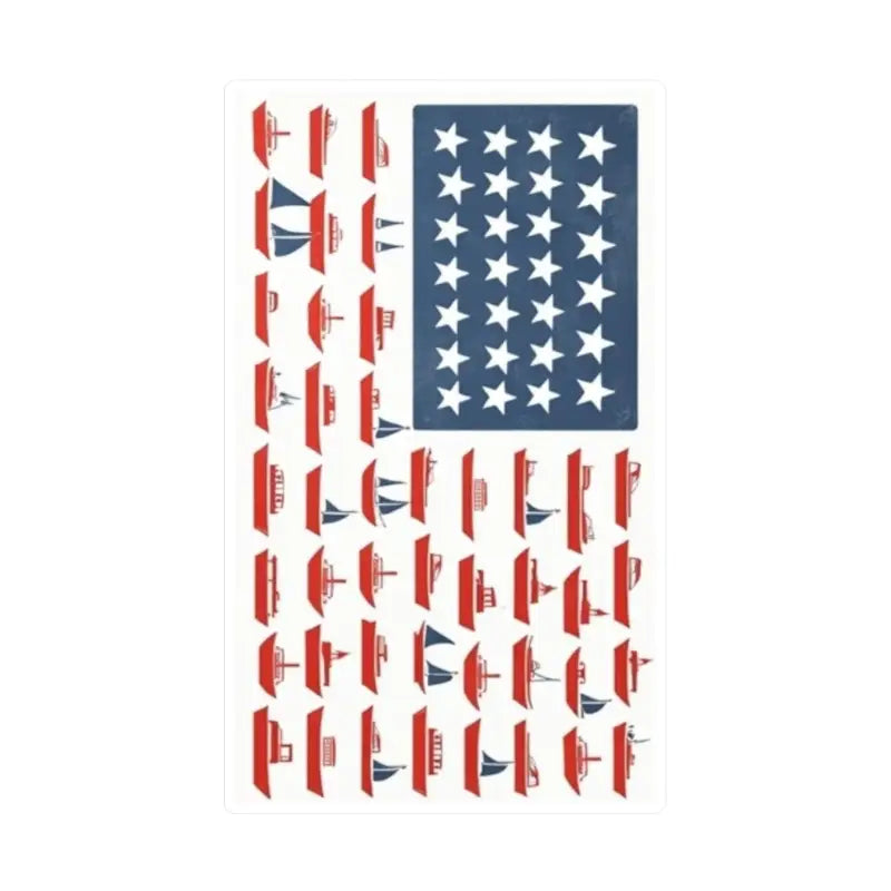 American flag design with sailboats for American Flag Sailboat Stripes Decal