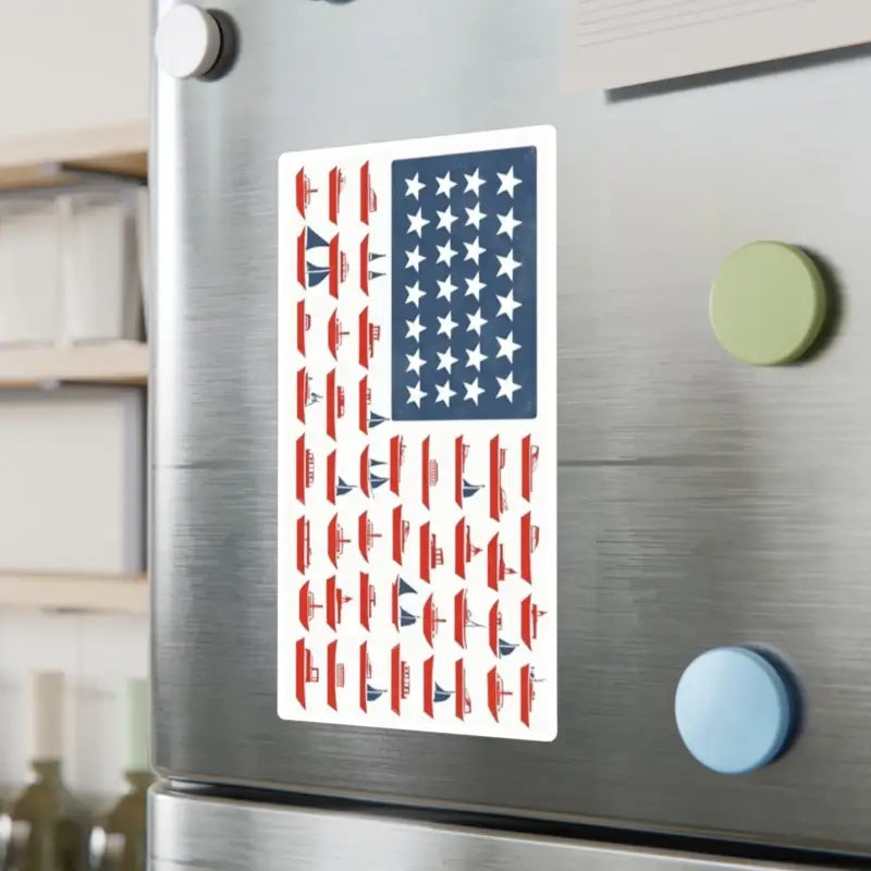 American Flag Sailboat Stripes Decal featuring a boat magnet design with vibrant colors