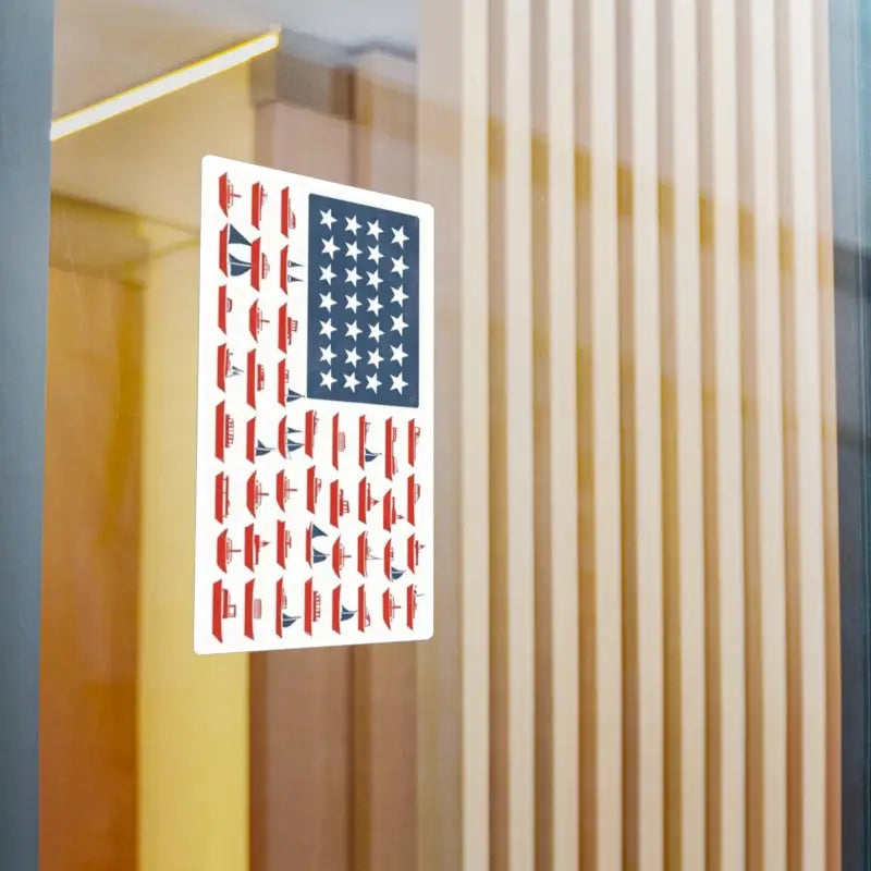 American Flag Sailboat Stripes Decal featuring a vibrant American flag sticker design