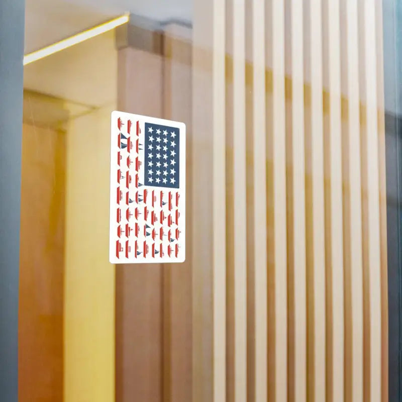 American flag sticker designed with axes in the American Flag Sailboat Stripes Decal