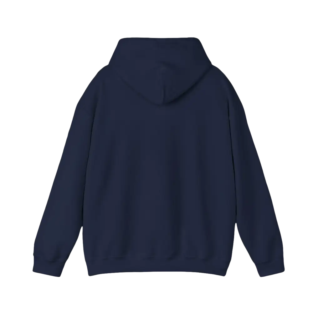 Navy blue hooded sweatshirt featuring American Ship Flag design for casual comfort