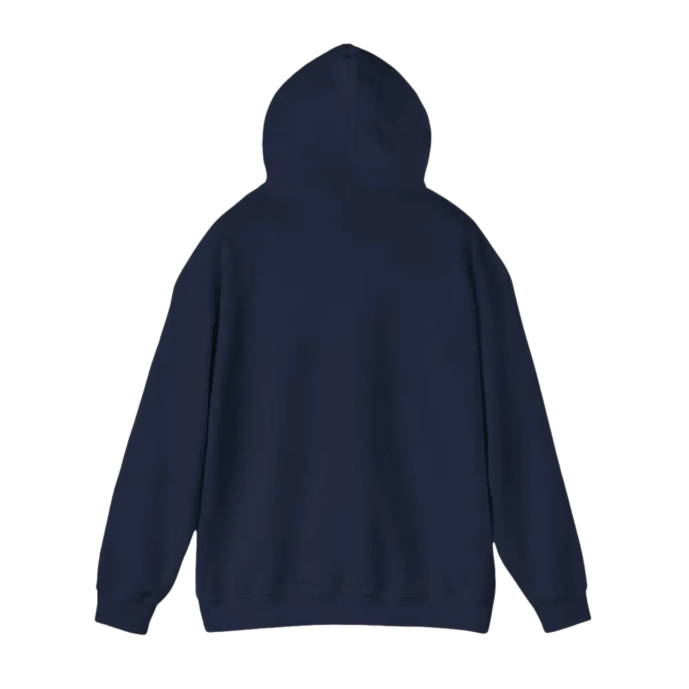 Navy blue hooded sweatshirt featuring American Ship Flag design for casual wear