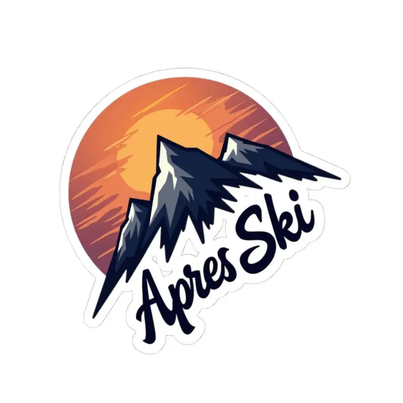 Apres Ski Mountain Sticker Custom Vinyl Decal White 6x6 Inches for winter enthusiasts