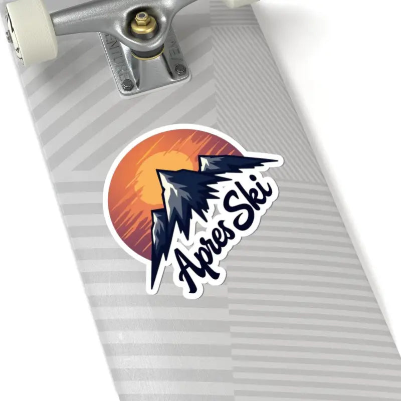 Apres Ski Mountain Sticker Custom Vinyl Decal White 6 by 6 Inches for winter enthusiasts