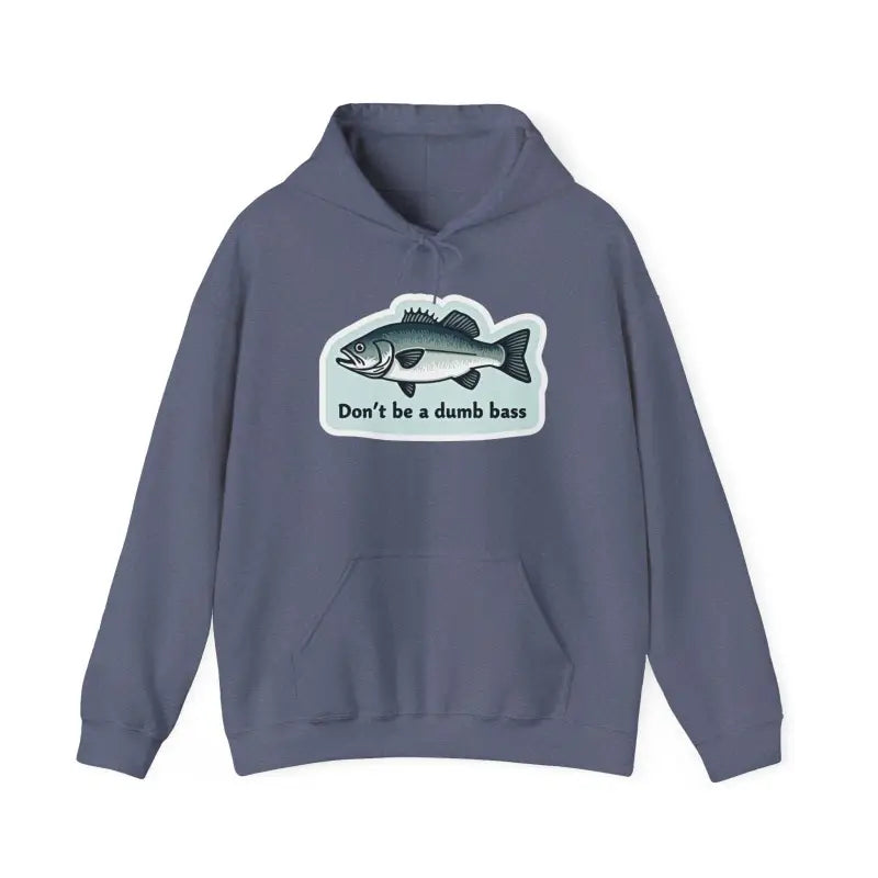 Blue hoodie featuring a fish graphic from the Bass Fishing Hoodie collection