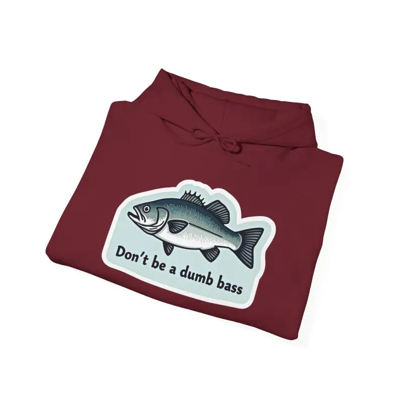 Maroon Bass Fishing Hoodie featuring a unique fish graphic design
