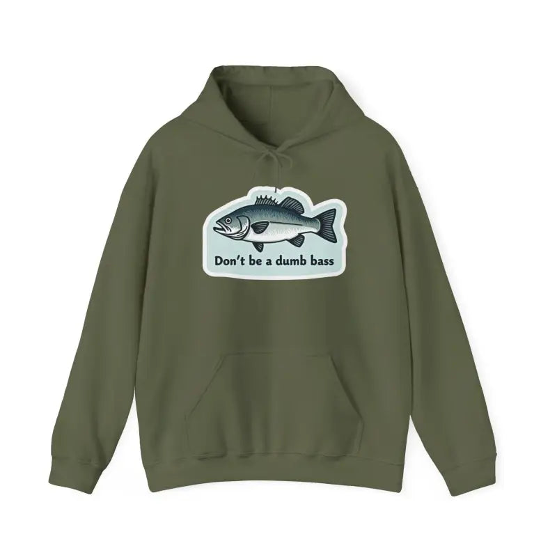 Olive green Bass Fishing Hoodie featuring a stylish fish graphic design