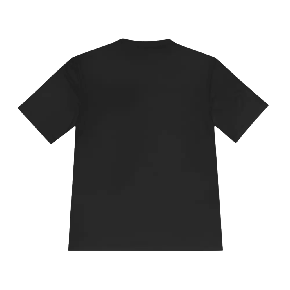 Black short-sleeved Beach Bum Unisex Moisture Wicking Tee for casual wear