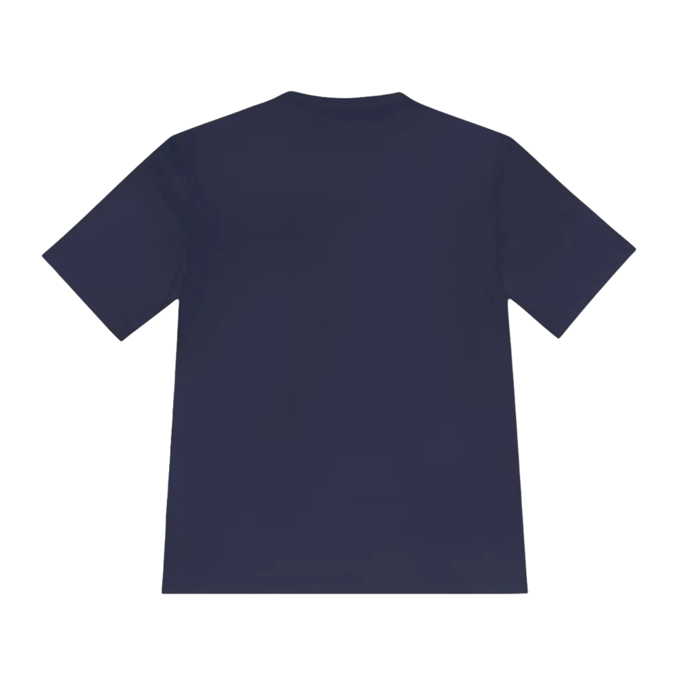 Navy blue Beach Bum Unisex Moisture Wicking Tee for comfortable outdoor wear