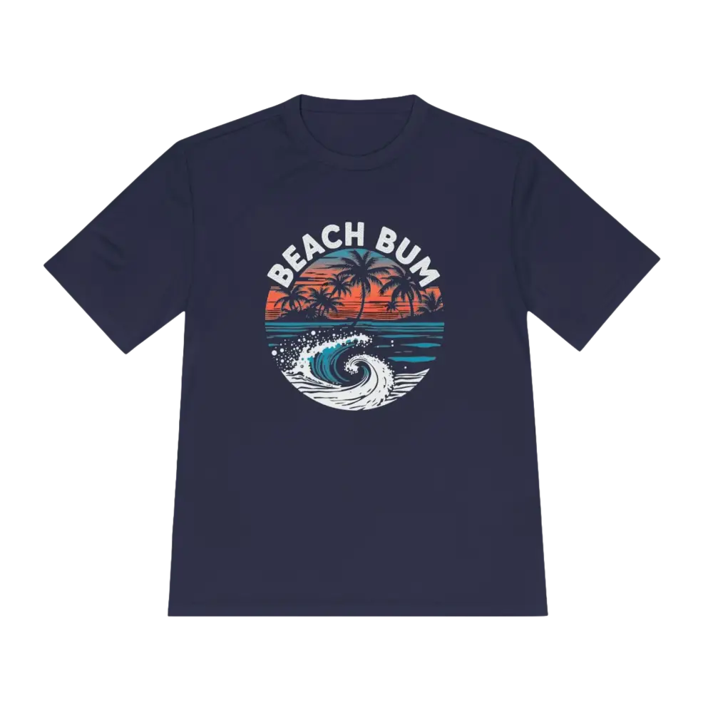 Navy blue Beach Bum Unisex Moisture Wicking Tee for comfortable casual wear