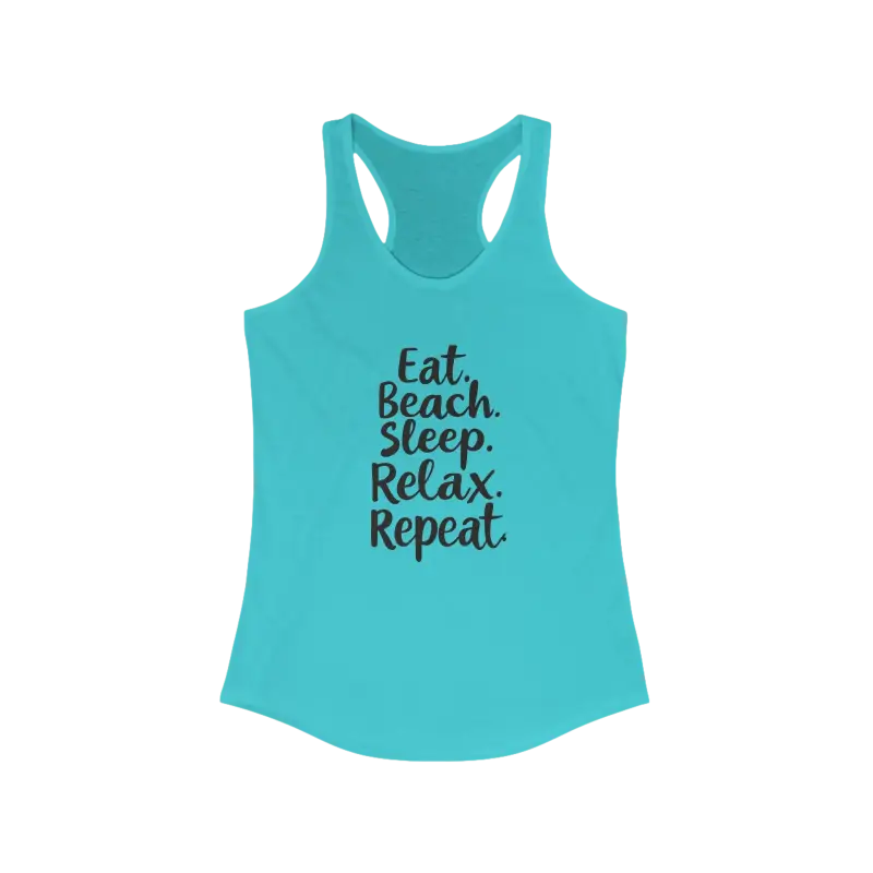 Turquoise Beach Vibes Racerback Tank Top for stylish summer comfort and relaxation