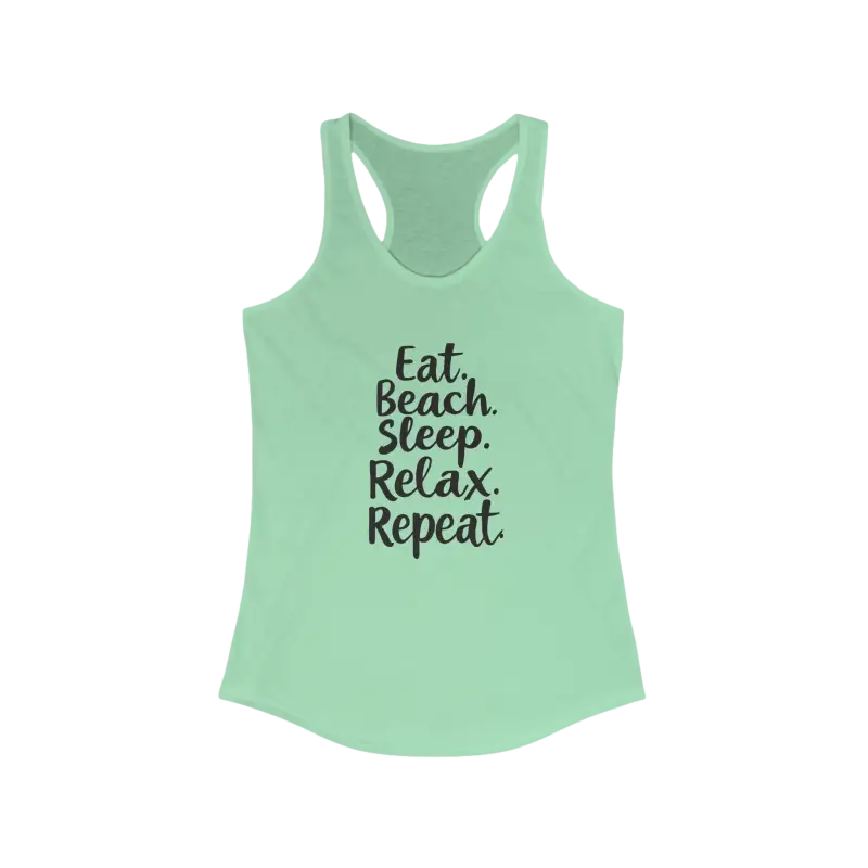 Mint green racerback tank top from Beach Vibes collection for casual summer wear