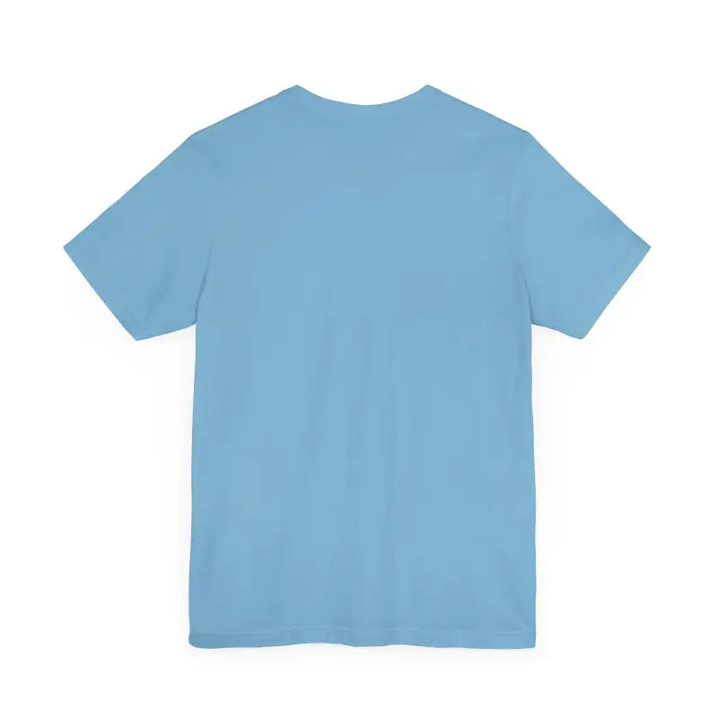 Light blue Beach Vibes Unisex Short Sleeve Tee featuring Sun and Waves Design