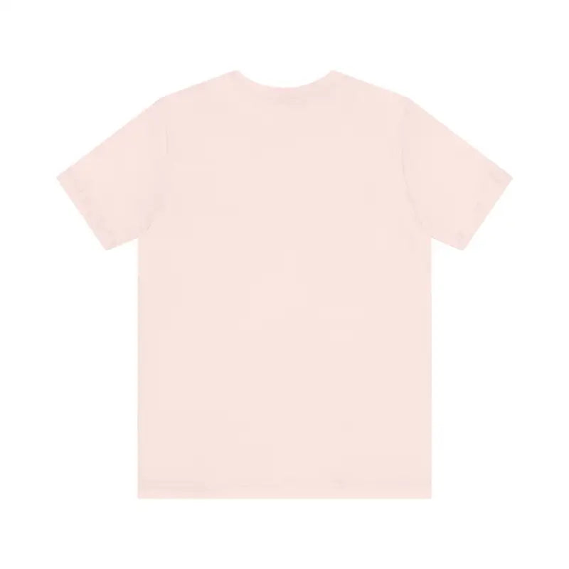 Pale pink t-shirt from Beach Vibes Unisex Short Sleeve Tee with Sun and Waves design