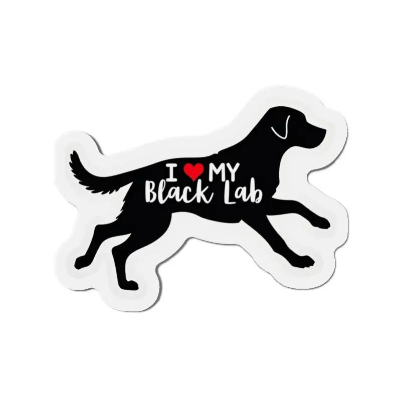 Black Lab Die Cut Magnet featuring a playful black lab design for dog lovers
