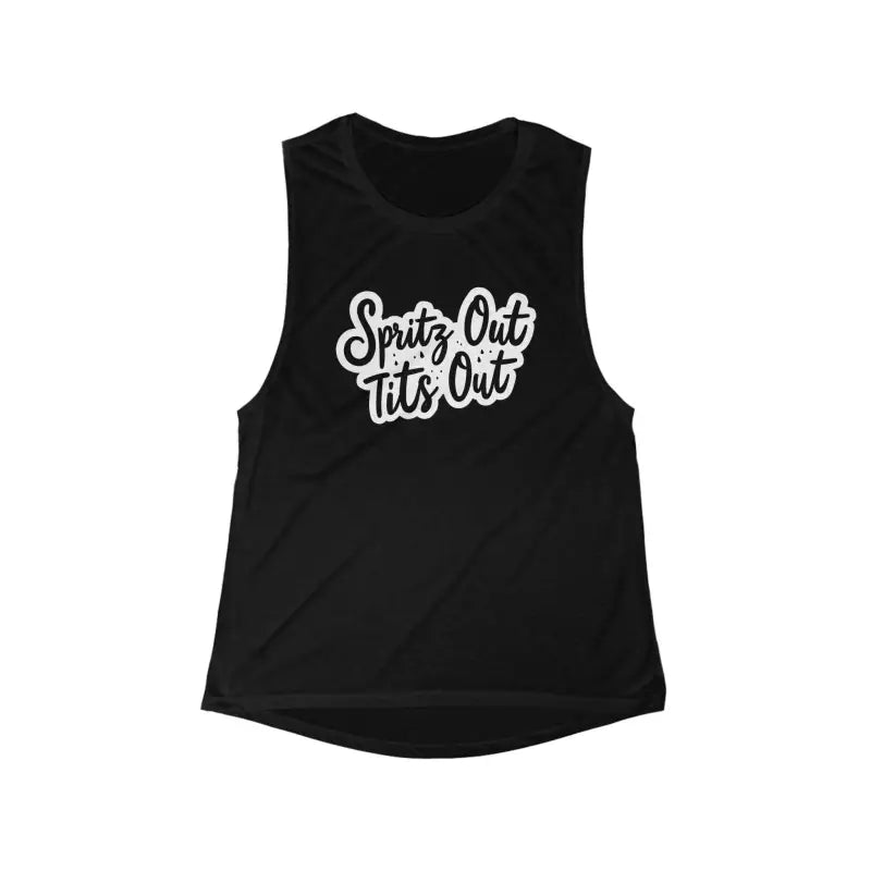 Black sleeveless Women’s Flowy Scoop Tank Top ideal for casual and stylish outfits