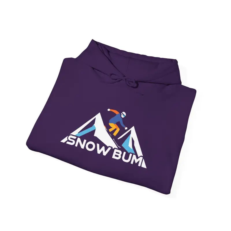 Folded purple hoodie in Black Snow Bum Skiing Hoodie Antique Sapphire XL design