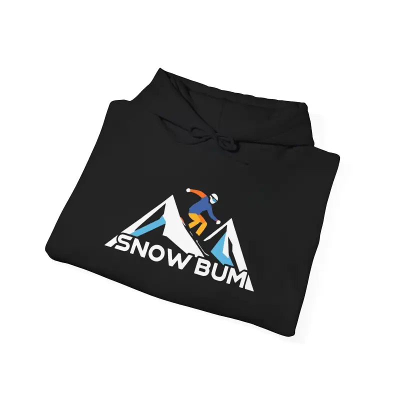 Folded Black Snow Bum Skiing Hoodie in Antique Sapphire, size XL, showcasing style and comfort