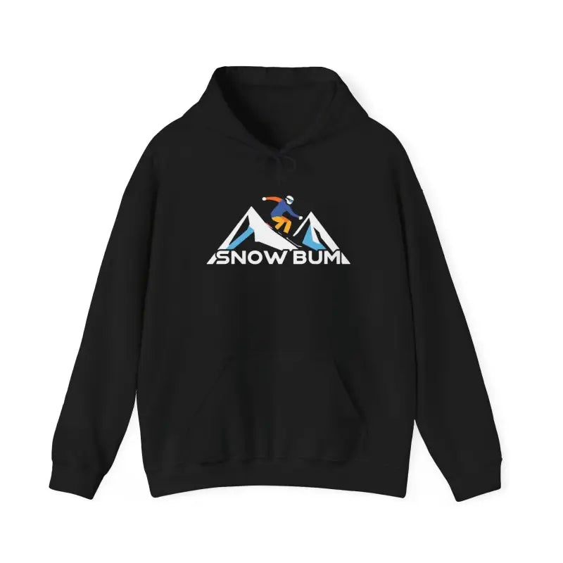 Black Snow Bum Skiing Hoodie in Antique Sapphire, featuring a stylish graphic design