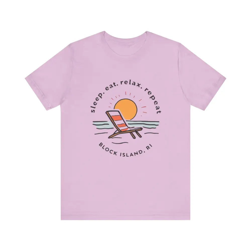 Lilac t-shirt from Block Island Beach Vibes Unisex Tee collection for casual wear