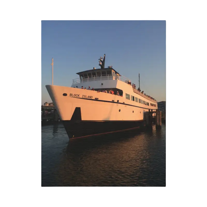 Block Island Ferry docked, offering scenic transport to Block Island attractions