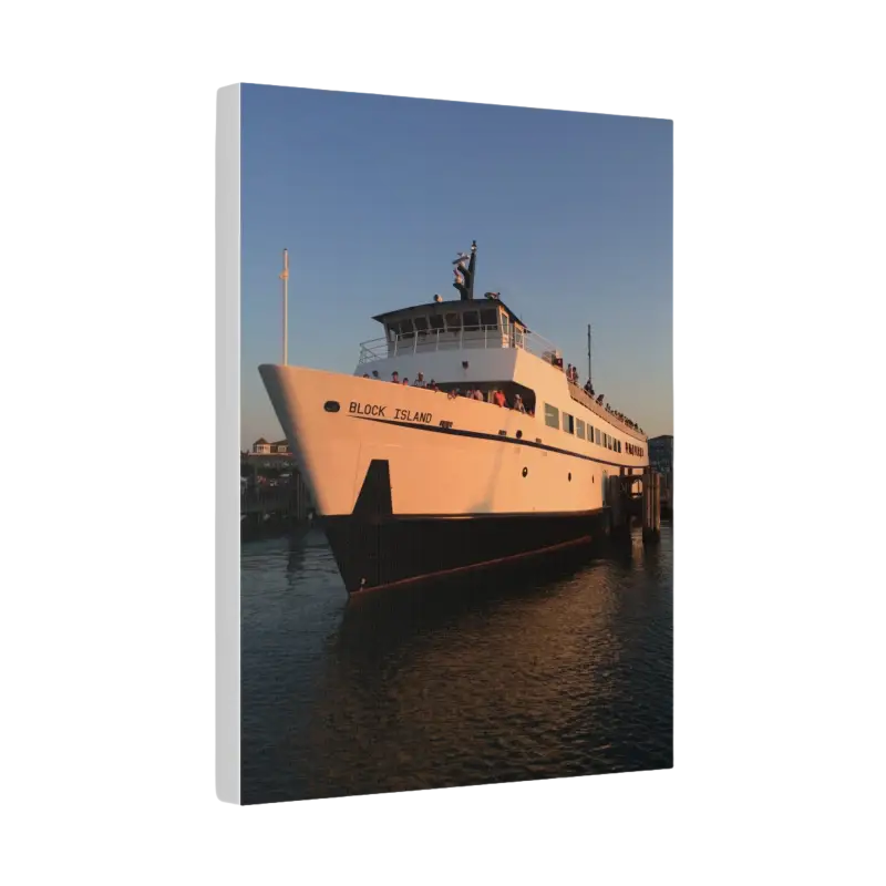 Ferry boat canvas print featuring the Block Island Ferry in vibrant colors