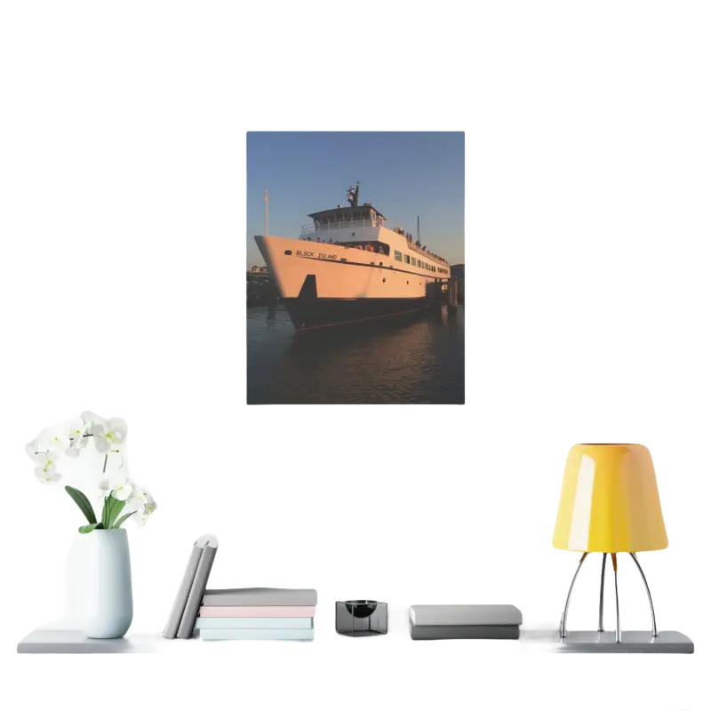 Ferry boat canvas print of the Block Island Ferry for nautical home decor