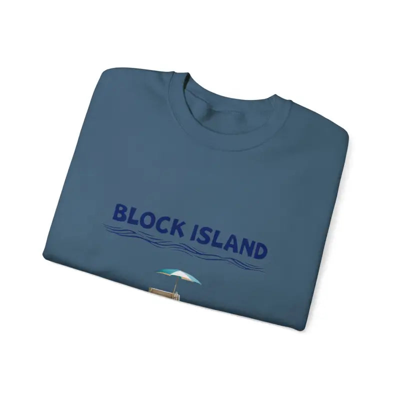 Folded blue t-shirt from Block Island Lifeguard Crewneck Sweatshirt Collection