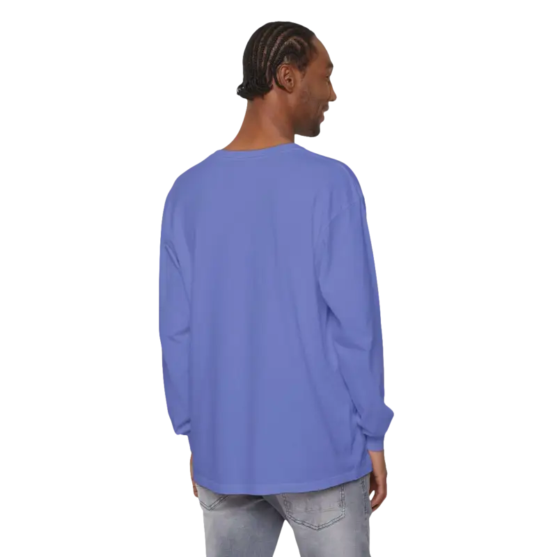 Periwinkle long-sleeved Block Island shirt for unisex coastal lovers