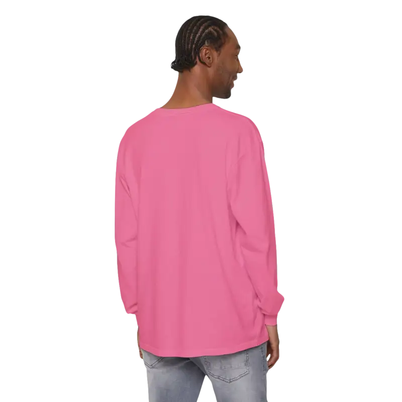 Pink long-sleeved Block Island Long Sleeve Shirt for unisex coastal lovers