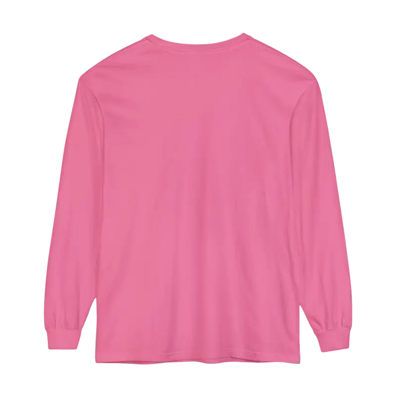 Pink long-sleeved Block Island Long Sleeve Shirt for Coastal Lovers, unisex design