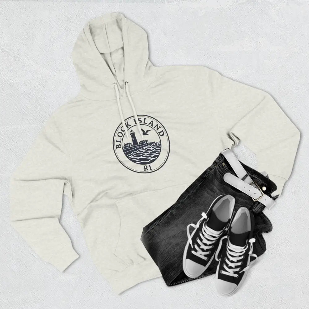 Cream-colored Block Island North Light Unisex Fleece Hoodie for casual wear