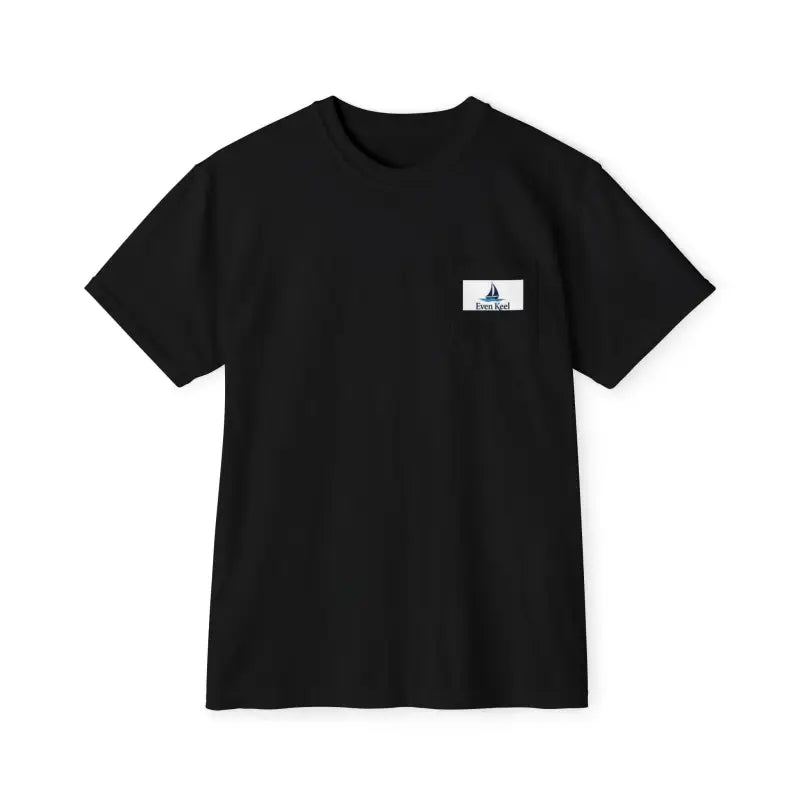 Black Block Island Pocket T Shirt with logo for a casual summer vibe