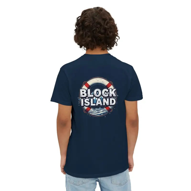 Navy blue Block Island Pocket T Shirt for a casual summer vibe
