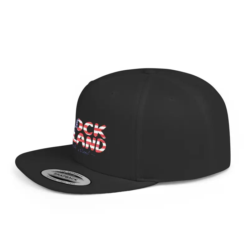 Black flat-brimmed cap from the Block Island Snapback Cap Collection