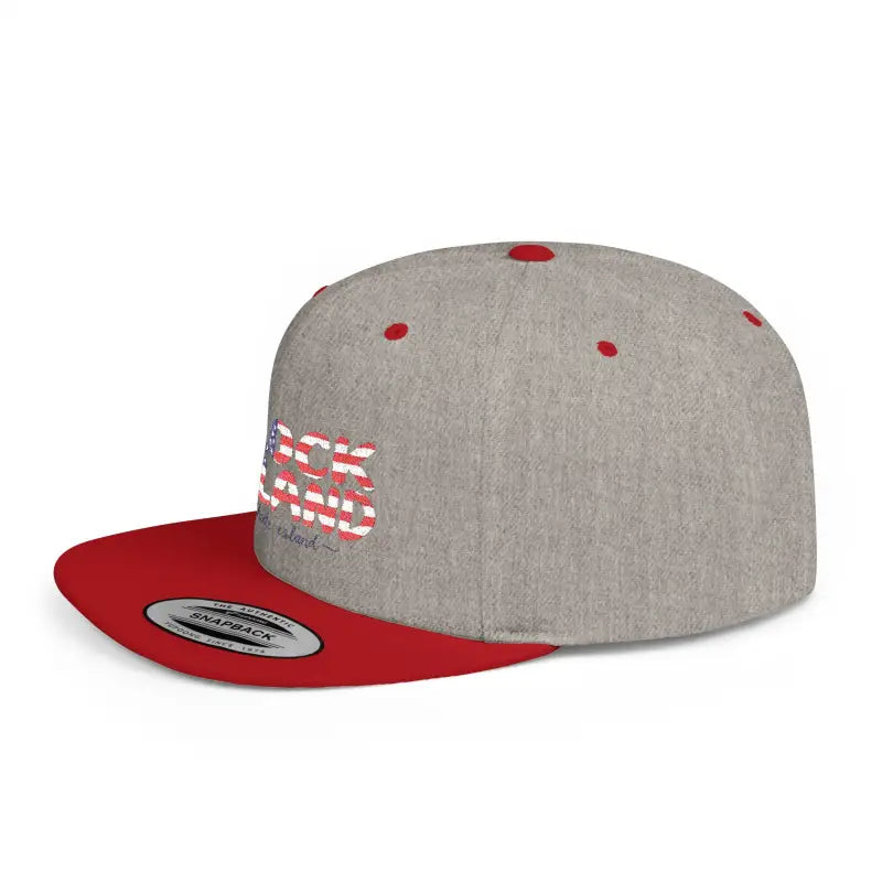 Gray and red snapback hat from the Block Island Snapback Cap Collection