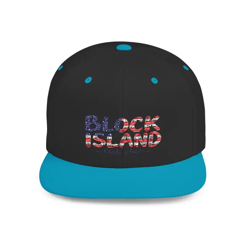 Black and blue Block Island Snapback Cap from the Block Island Cap Collection