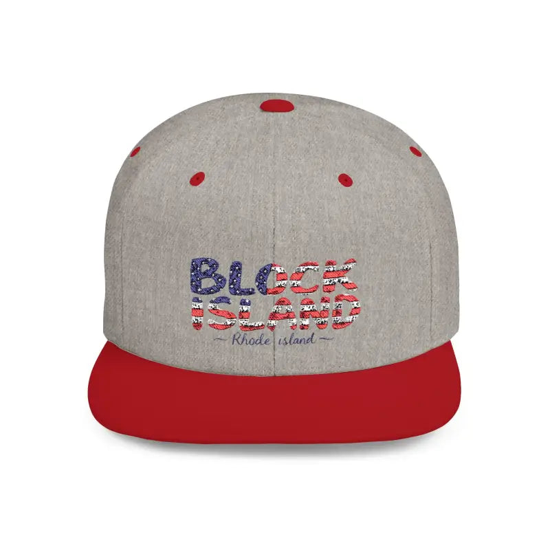 Gray and red Block Island Snapback Cap from the Cap Collection, stylish and versatile