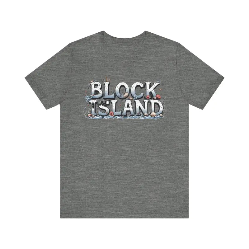 Gray Block Island Unisex Jersey Tee showcasing a comfortable and stylish design