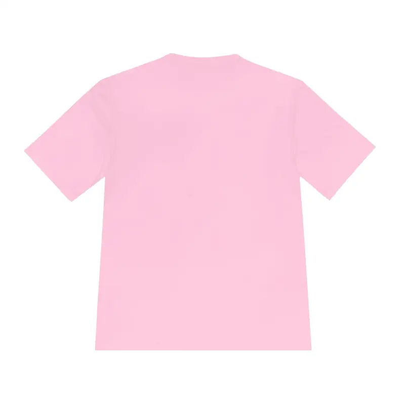 Pink t-shirt featuring Block Island USA Flag design, ideal for moisture wicking