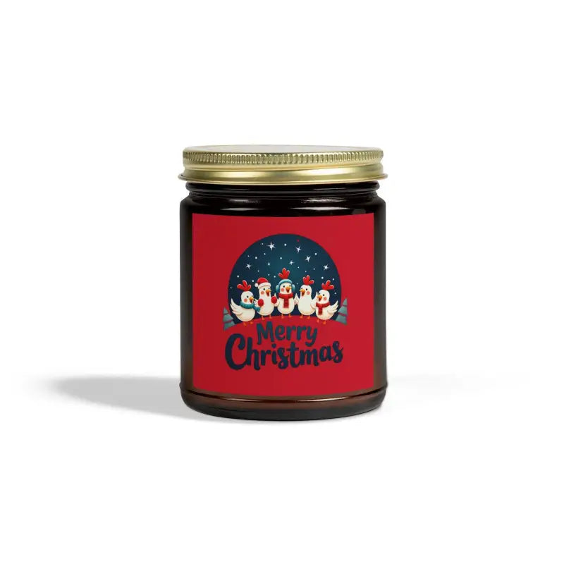 Christmas-themed Candle Jar from Caroling Chicken Coconut Apricot Wax Home Decor