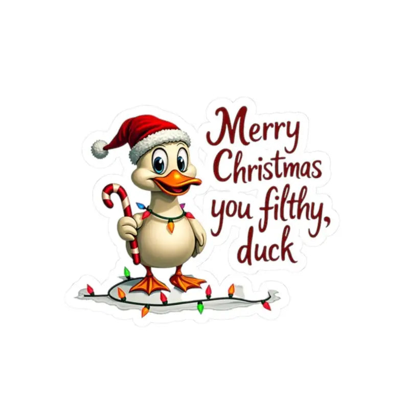 Festive Duck sticker design for Christmas Duck Kiss Cut Sticker product