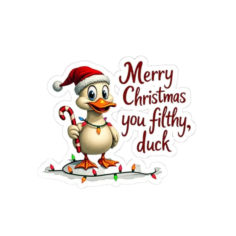 Festive Christmas Duck sticker for holiday-themed decorations and gifts