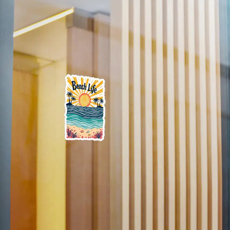 Beach-themed sticker featuring Coastal Adventure design for beach life enthusiasts